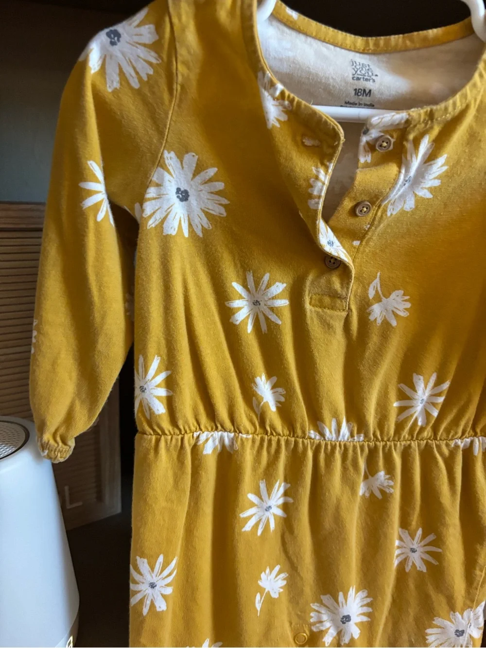 Carter's Mustard Yellow Floral Baby Romper